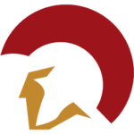 A Spartan helmet logo on a wakesurf board.