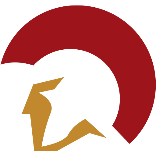 A Spartan helmet logo on a wakesurf board.